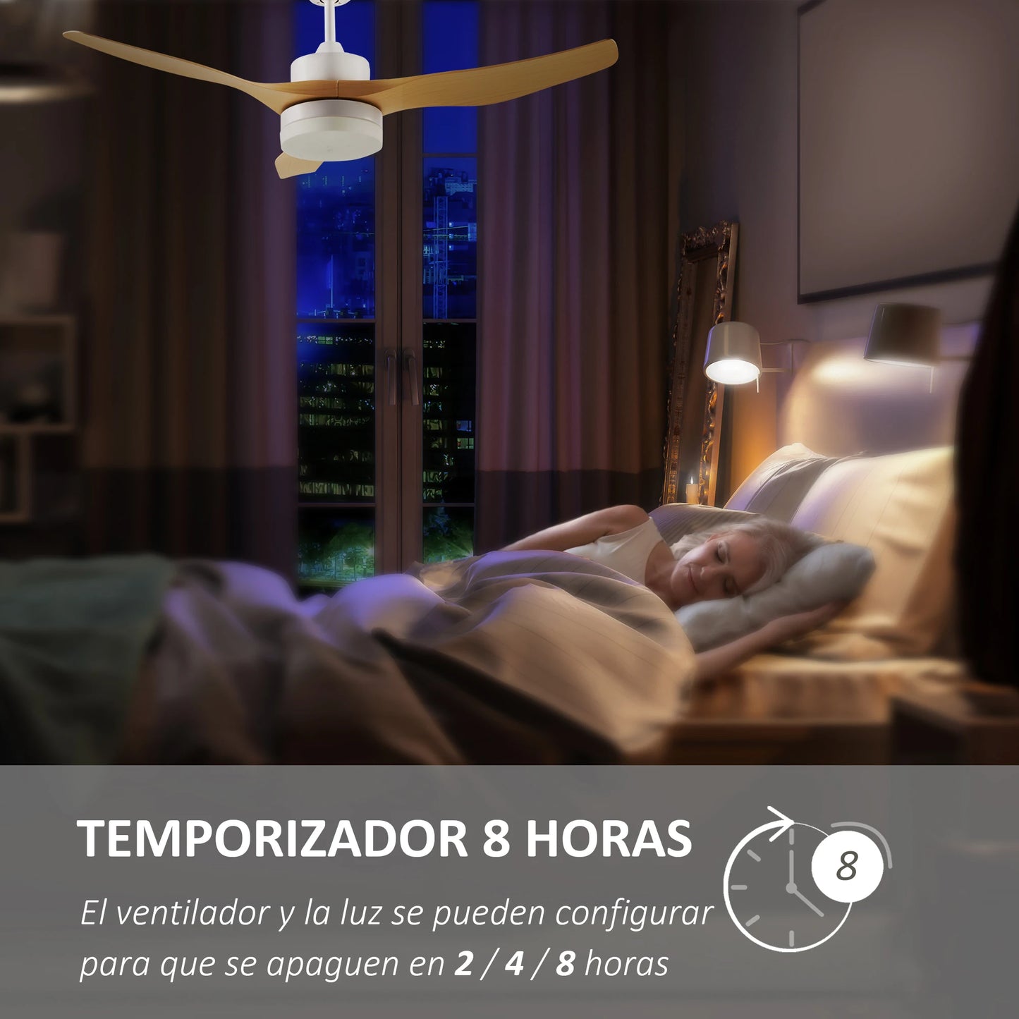 Plafondlampen - Plafonniere - Plafondventilator met Verlichting - Afstandsbediening - Plafond Lamp - Slaapkamer - LED - Timer - 6 standen - 43 dB - 20.5W - 230V / 50Hz - Ø132 x 40 cm - Beige