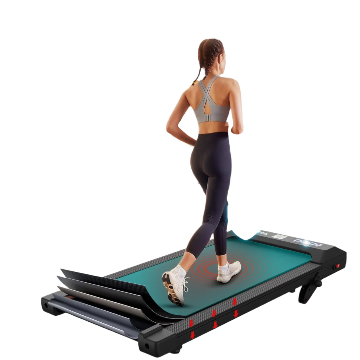 Motorloopband – Loopband – Fitnessband – Opvouwbare Loopband – Thuisfitness – Stil Motorvermogen – Compact Opvouwbaar Ontwerp - Zonder Leuningen - QUORE
