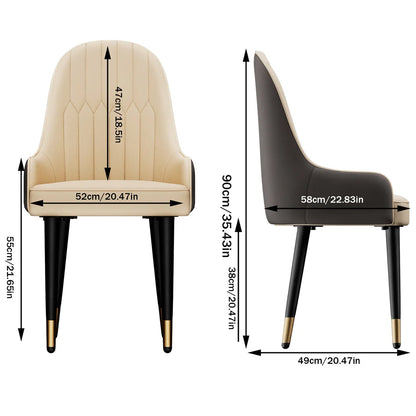 Eetkamerstoelen – Stoelen Met Armleuningen – Moderne Stoelen – Kunstleren Stoelen – Ergonomisch Ontwerp – Veerkrachtig Schuim – Metalen Poot
