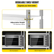 Shelving Unit - Storage Racks - Storage Cabinets - Metal Shelving Unit - Stainless Steel Shelving Unit - Shelving Unit Storage Rack - for Garage Kitchen Restaurant Warehouse - 72 inch - 5 Tiers