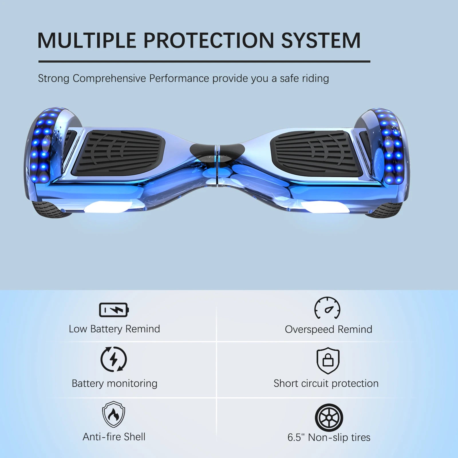 Hoverboard – Elektrisch Skateboard – Zelfbalancerend Board – Scootboard – Bluetooth Speaker – 15 Km/u Snelheid – LED-Verlichting - QUORE