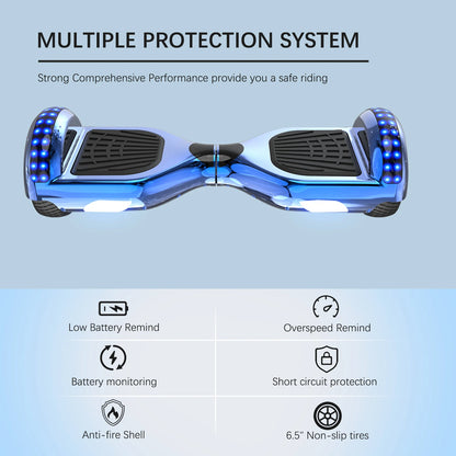 Hoverboard – Elektrisch Skateboard – Zelfbalancerend Board – Scootboard – Bluetooth Speaker – 15 Km/u Snelheid – LED-Verlichting - QUORE