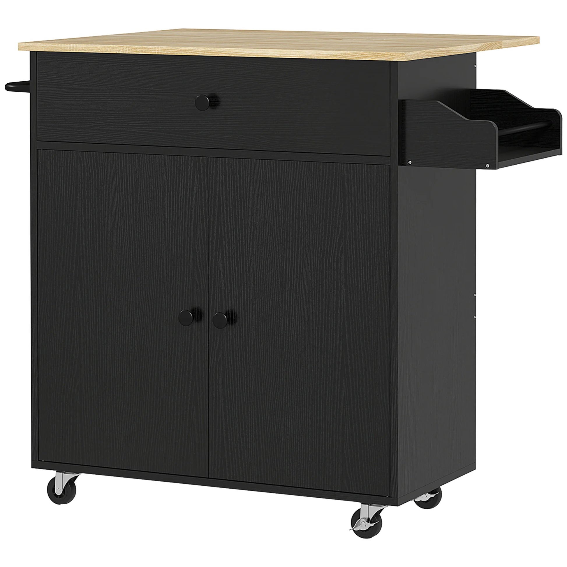 Homcom Kitchen Island with Wheels Folding Wing 106X42X87 cm - QUORE