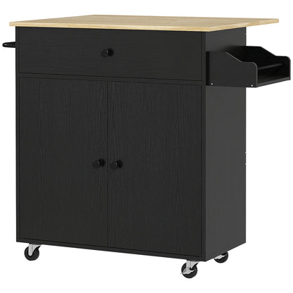 Homcom Kitchen Island with Wheels Folding Wing 106X42X87 cm - QUORE