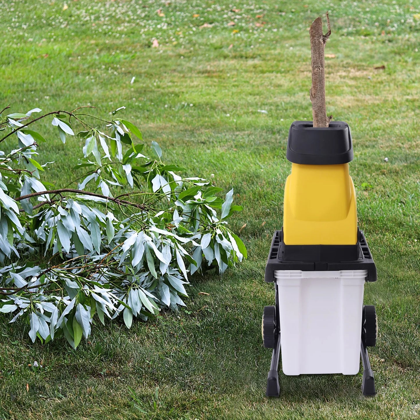 Elektrische Houtversnipperaar – Takkenversnipperaar – Tuinhakselaar – Mulchversnipperaar – Compostversnipperaar – 2500 Watt Motor – 45 Liter Opvangbak