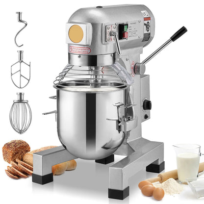 Professionele Voedselmixer – Industriële Mixer – Horeca Mixer – Keukenmixer – Mengmachine – Krachtige Motor – 20QT - 1100W - Roestvrijstalen Mengkom