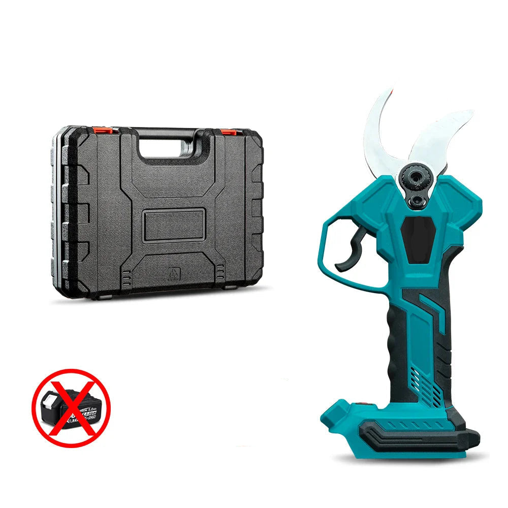 Elektrische Snoeischaar - Snoerloze Takkenschaar - Tuinschaar - Draadloze - Borstelloze Motor - met Draagtas - 40mm Snijbreedte - Koolstofstalen Mes - Zonder Accu en Oplader - 18V - Blauwgroen - QUORE