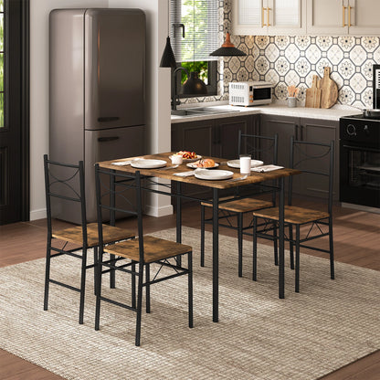 WOLTU Dining Table with 4 Chairs Dining Set for 4 Seat Metal Frame Kitchen Table Rectangular Dining Table Dining Room Furniture