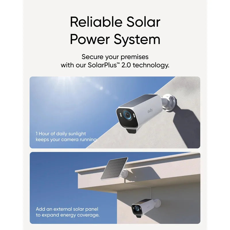 Draadloze Beveiligingscamera – Buitencamera – IP Camera – Zonnecamera – Surveillance Camera – 3-Camera Kit USB – 4K Ultra HD Nachtzicht – Zonnepaneel Energiebesparing