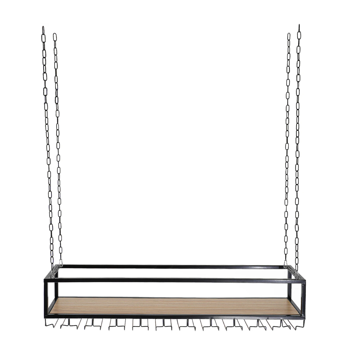 110cm/100cm Hanging Wine Rack Wine Bottle Holder Glass Shelf Kitchen Storage Display Rack Ceiling Mount Adjustable