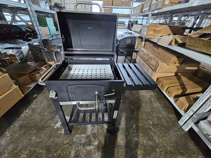 BBQ - BBQ Houtskool - Smoker - Barbecue - Grill - met Zijtafels, Wielen en Opbergplank – Draagbare Buitenbarbecue met Rookfunctie - Zwaar Gebruik