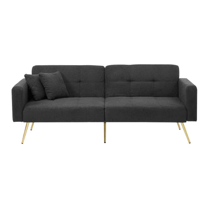 Sofa Bed – Slaapbank – Bedbank – Oprolbed – Velours Bekleding – Verstelbare Rugleuning – Houten Constructie