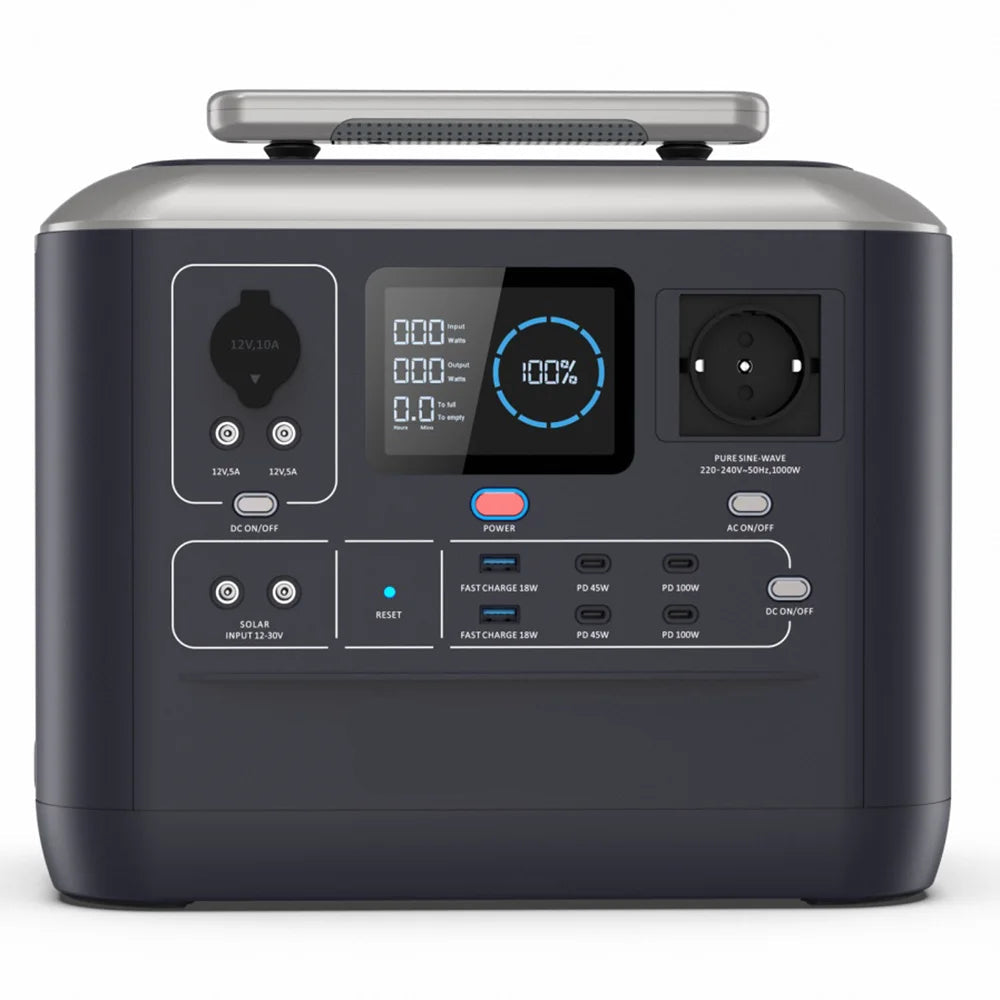Powerstation - Draagbare Krachtcentrale – Powerbank – Noodstroomvoorziening – Energieopslag – Zonne-accu – 1075 Wh Capaciteit – Snelle Oplaadtijd