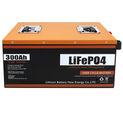 12V 300Ah LiFePO4 Batterij – Accu – Energieopslag – Lithium Accu – Camper Accu – Hoge Capaciteit 300Ah – Ingebouwd BMS Veiligheidssysteem