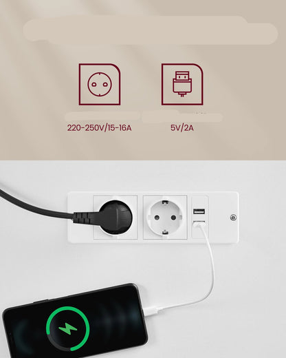Verstelbaar Bureau – Zit Sta Bureau – Hoogte Verstelbaar – Ergonomisch Bureau – Met Geheugenfunctie – Ingebouwde USB Poorten