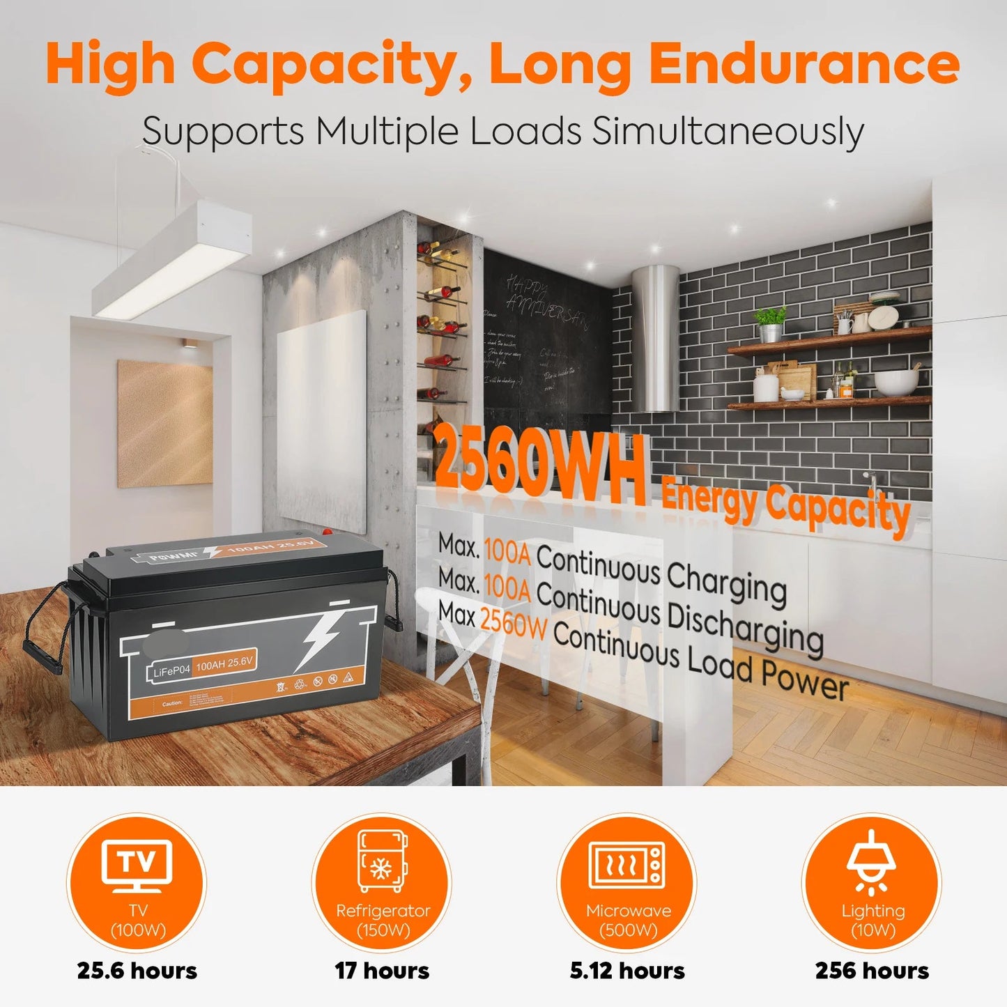 LiFePO4 Batterij – Lithium Accu – 24V Accu – 100AH Accu – Energiebatterij – 2560Wh Capaciteit – Tot 10 Jaar Levensduur