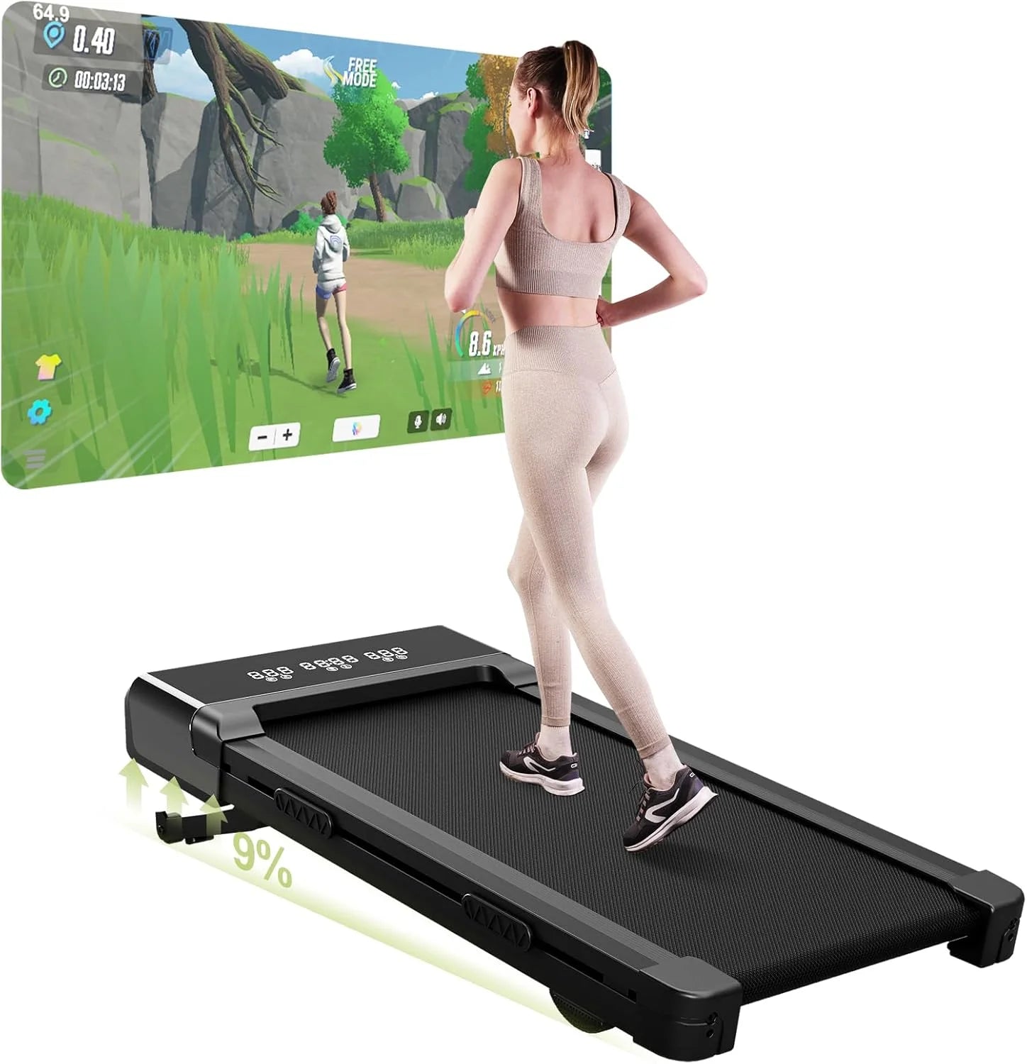 Loopband – Wandelband – Hardloopband – Walking Pad – Treadmill – Inklapbaar – 9% Helling – Krachtige 3,0 PK Motor - QUORE