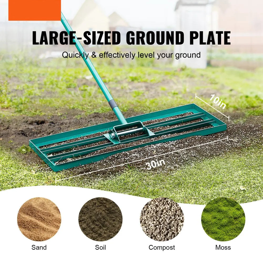 Gazonhark - Bladhark - Hark - Nivelleringshark - Gazon Leveler - Robuuste Bodemplaat - voor Tuin - Golf - Gazon - Achtertuin - Aluminiumlegering - 91.4 x 25.4 x 205 cm - Groen