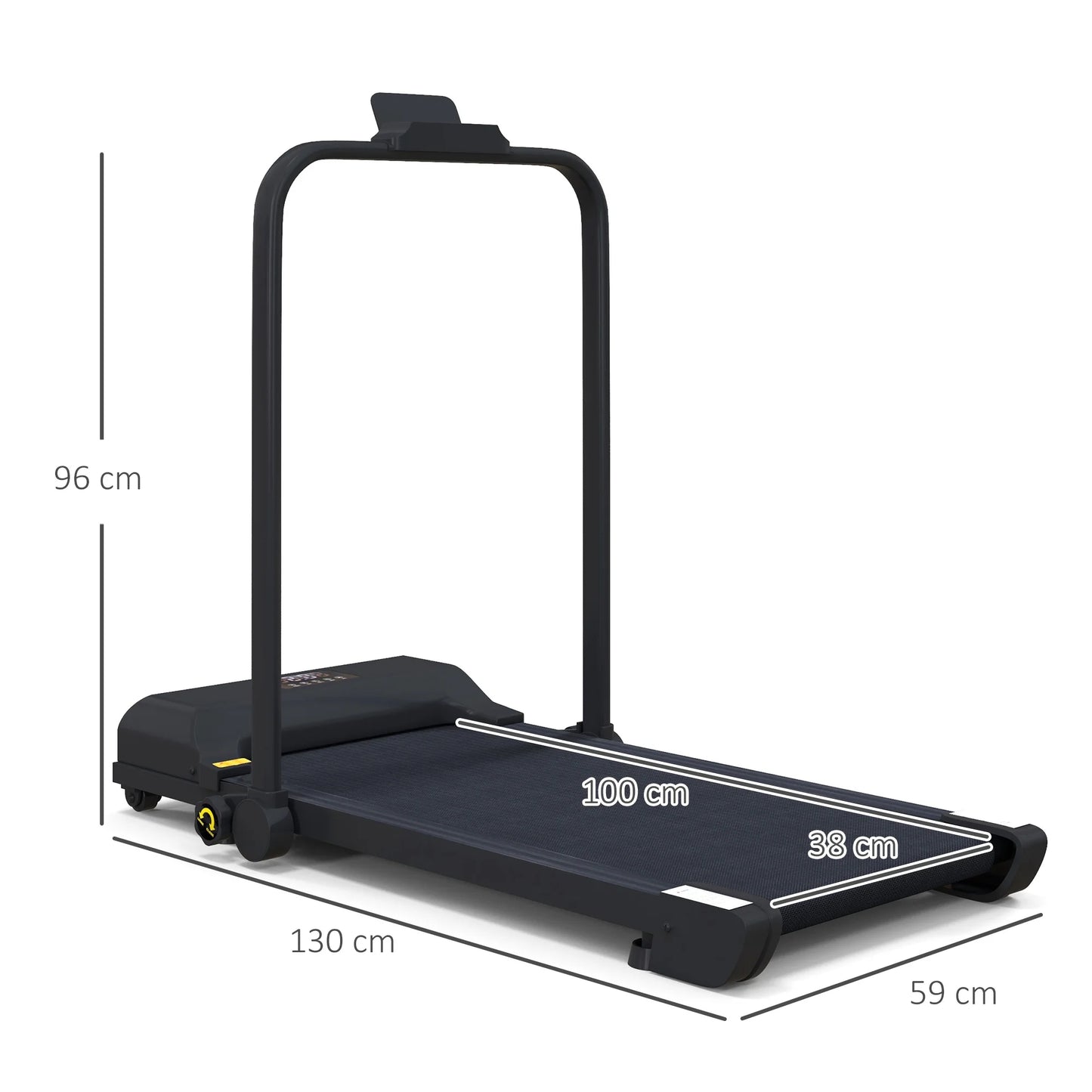 Loopband - Wandelband - Walking Pad - Walkingpad - Treadmill - Loopband voor onder het bureau - Loopband voor Hardlopen - 2 in 1 opvouwbare loopband - 2,5 pk - Zwart - QUORE