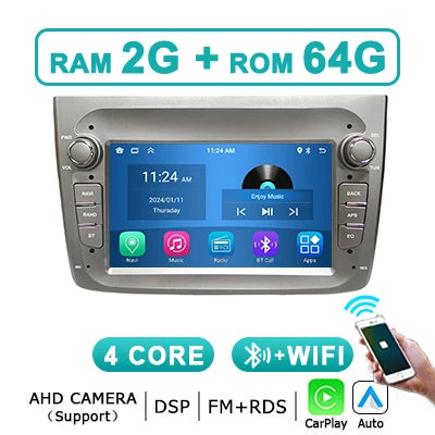 Autoradio – Auto Radio – Multimedia Speler – Car Stereo – Navigatiesysteem – Android 14 – 7 Inch Touchscreen – Wireless CarPlay & 4G LTE