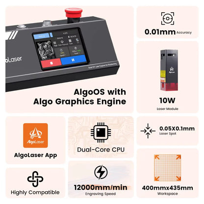Laser Graveermachine – CNC Laser Cutter – Laser Snijder – Graveur Machine – Laser Graveren – 10W Laservermogen – 40x43,5 cm Werkoppervlak