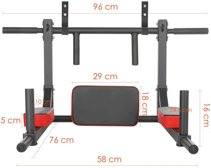 Optrekstang - Pull up bar - Pull up station - Pull up Tower - 300kg - Stevige Wandgemonteerde Optrekstang – Ideaal voor Thuisfitness en Krachttraining - QUORE