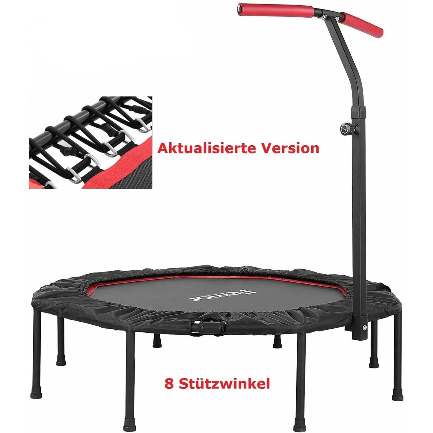 Fitness Trampoline Ø127cm – Opvouwbare Sport Trampoline met In Hoogte Verstelbare Handgreep – Indoor Trampoline voor Volwassenen en Kinderen – Ideaal voor Cardio & Training