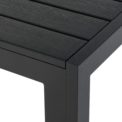 Tuintafel - Klaptafel - Balkontafel - Picknicktafel - 75x75cm - Aluminium + Houtplastic WPC, Eettafel, Bistro Balkon Patio Tafel, Weer- en Hittebestendig - AntiSlip - Campingtafel - Donkergrijs