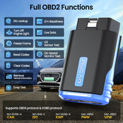 OBD2-scanner - Diagnosecomputer - Slimme diagnosetool - Foutverwijdering - Bidirectionele codelezer - Automatische volledige systeemdiagnose - 15 reset - IMMO actieve test - Zwart