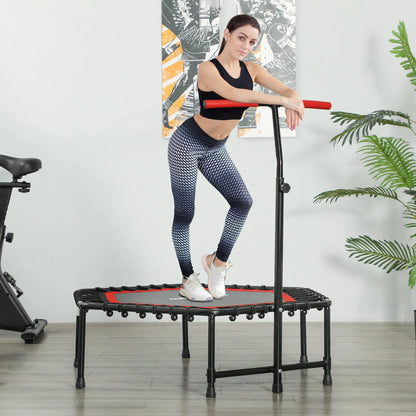 Fitness Trampoline met Verstelbare Handgreep - 3 Hoogtes - Stalen Frame - Ideaal voor Spieren en Gewrichten - Blauw - QUORE