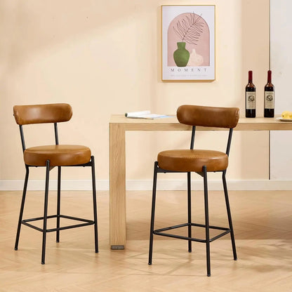 Barkrukken – Barstoelen – Krukken – Barkruk Set – Bruin Bouclé – Ergonomisch Comfort – Stevig Metalen Frame