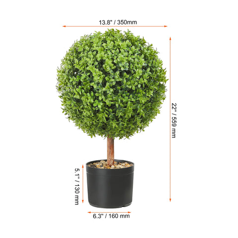 Topiary planten -1/ 2 pcs  kunstmatig planten - kunstmatig buxus - Engels buxus dubbele bal vormige - kunstmatig buxus hegpaneel - 36 inch - Groen