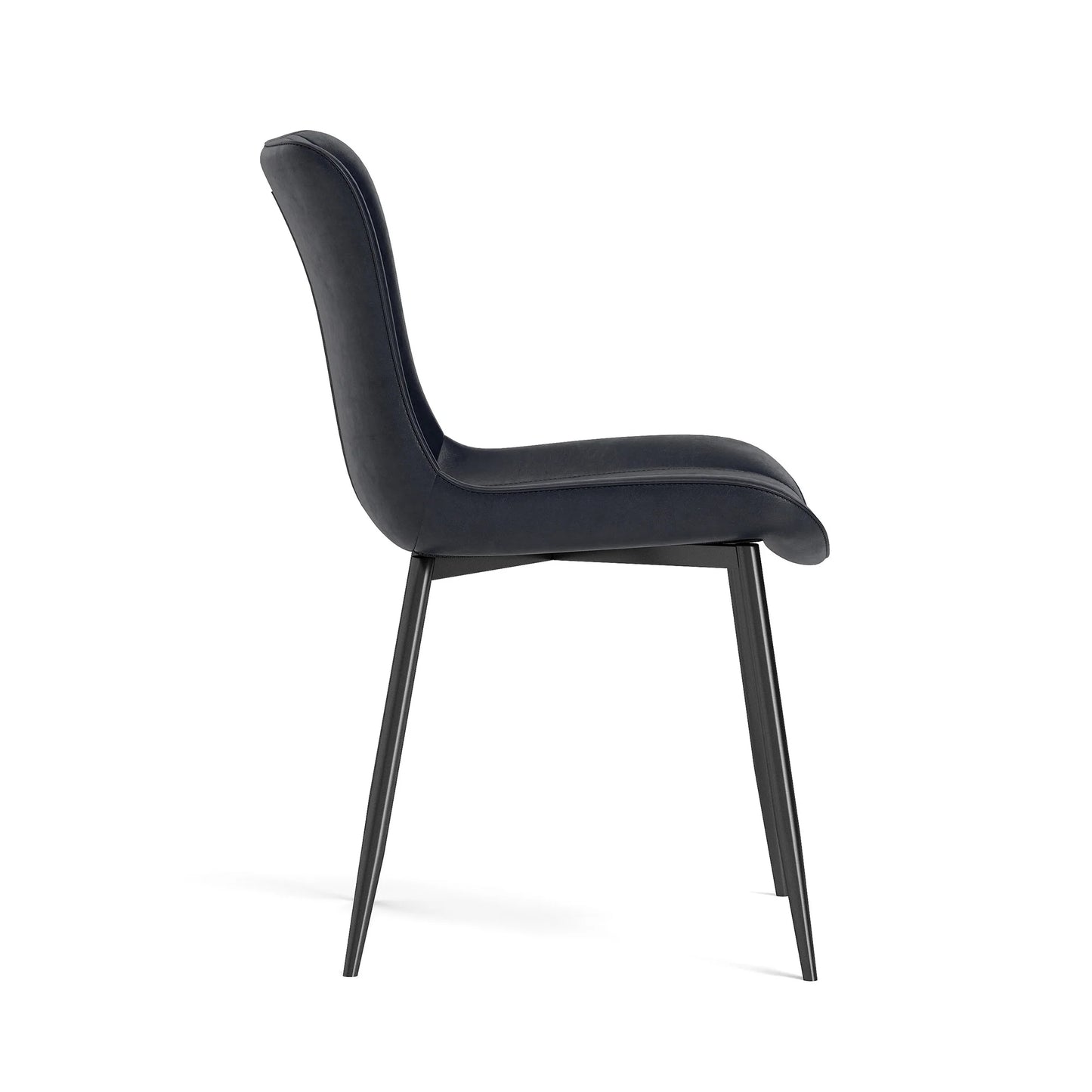 Black PU Dining Chairs, Set of 4 – Modern Faux Leather Armchairs for Kitchen & Dining Area