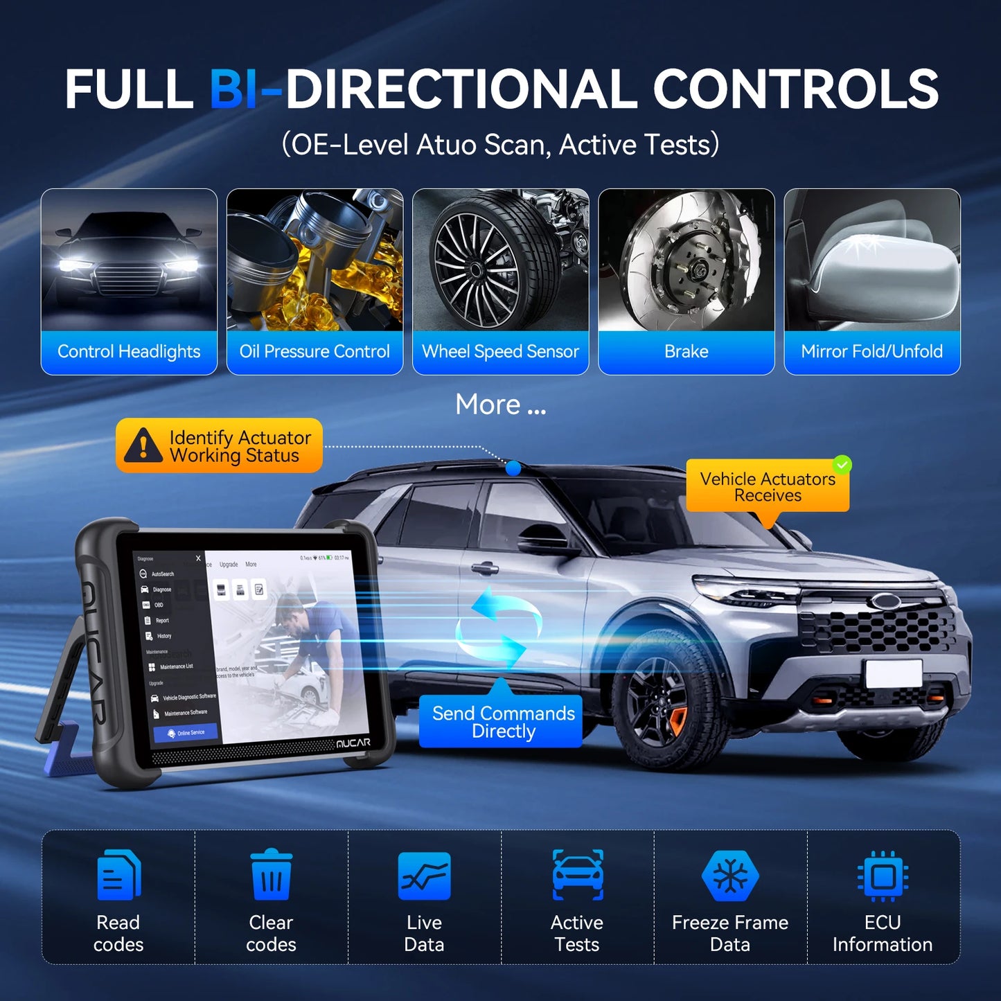 OBD2 Scanner – Autodiagnose Tool – Foutcode Lezer – ECU Programmer – Resetapparaat – Bi-directionele Controle – 8-inch Touchscreen – Gratis Levenslange Updates