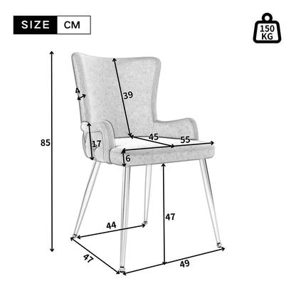 Velvet Eetkamerstoelen – Fluwelen Stoelen – Design Stoelen – Metalen Poten – Set Van 4 – Comfortabel – Draagbaar Tot 150 Kg - Legergroen