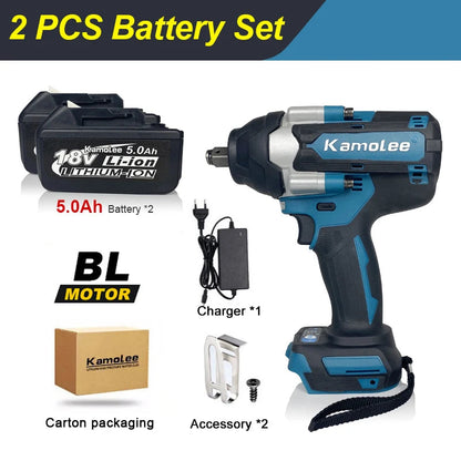 Slagmoersleutel – Accu Slagschroevendraaier – Impact Wrench – Elektrische Momentsleutel – 18V 2x 5.0Ah Batterijen – Maximaal Koppel 1800 Nm – Brushless Motor