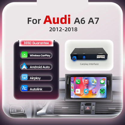 Draadloze CarPlay Interface – Android Auto Adapter – Wireless Multimedia Module – Bluetooth Hub – Mirror Link Interface – Compatibel Audi A6 A7 2012-2018 – Plug & Play Installatie – Veilige Handsfree Connectiviteit