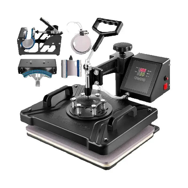 SucceBuy 5 6 8 in 1 Heat Press Machine T shirt Heat Transfer Printer Muntifunctional Sublimation Mug/Latte Mug/Hat/Plate/Bottle