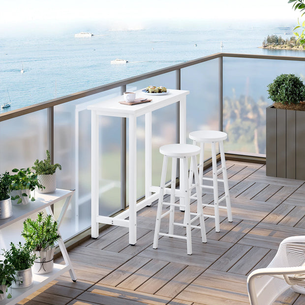 Table - Bar table - kitchen bar table - Bistro dining table - Breakfast dining table - High coffee table - Bar furniture - 100kg - White