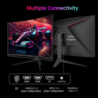 Gaming Monitor – Gaming Scherm – Gamemonitor – Curved Monitor – QHD Resolutie – 27 Inch – 240Hz Verversingssnelheid – 1ms Reactietijd