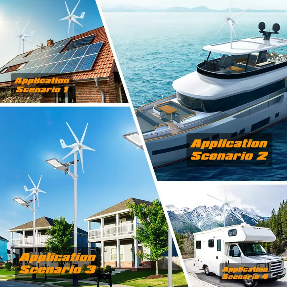 4000W High Efficiency Wind Turbine Off Grid System 12V 24V Output Voltage 220V 230V Home Appliance Power Supply System