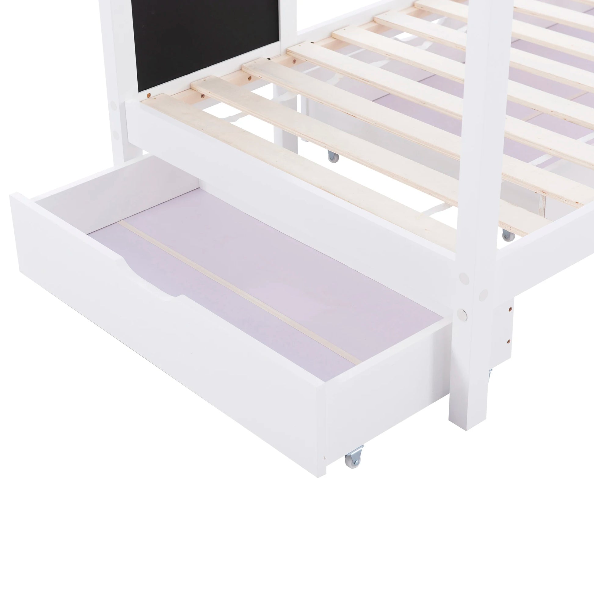 Bedhuisje Kinderen – Huisbed – Kinderbed – Peuterbed – Juniorbed – Massief Houten Frame – 90x200 cm – Met 2 Opberglades - QUORE