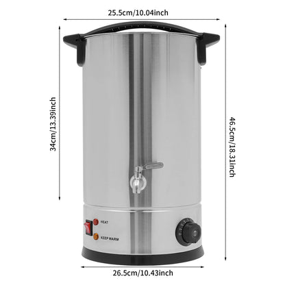 Elektrische Wax Smeltoven - Wassmeltpot - Wax Melter - Kaarsen Smeltpot - 1400W - RVS - Temperatuurregeling - 15L - Zilver