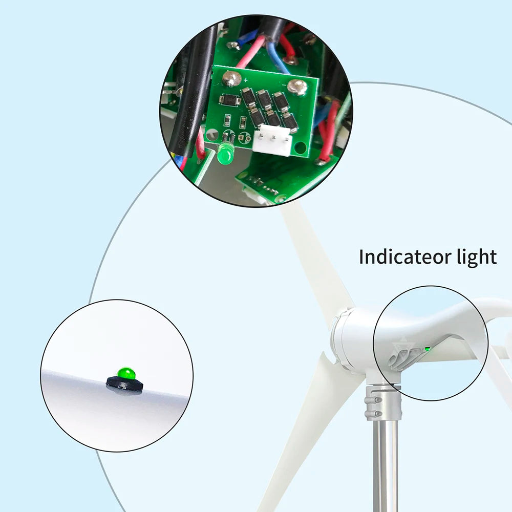 Windturbine – Windgenerator – Windenergie Generator – 400W Turbine – Aluminium Behuizing – Weerbestendig Tot 80°C -  Rood - QUORE