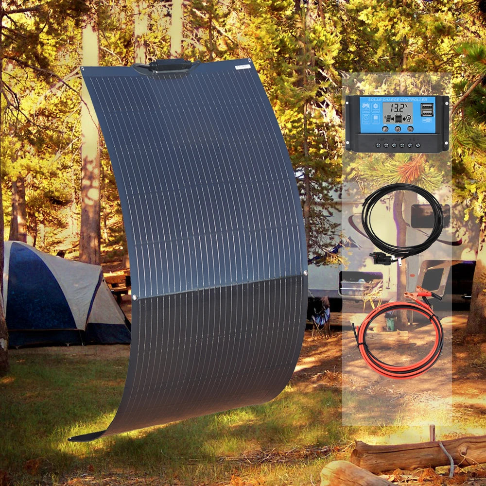 Zonnepaneel - Zonnepanelen - Zonne-energie - 12V Module Fotovoltaïsche Cel Module - Zonne-kit - Flexibel - Monocrystalline Silicon - 150W - Waterdicht - voor Boot - Camper - Caravan - RV - Tuin