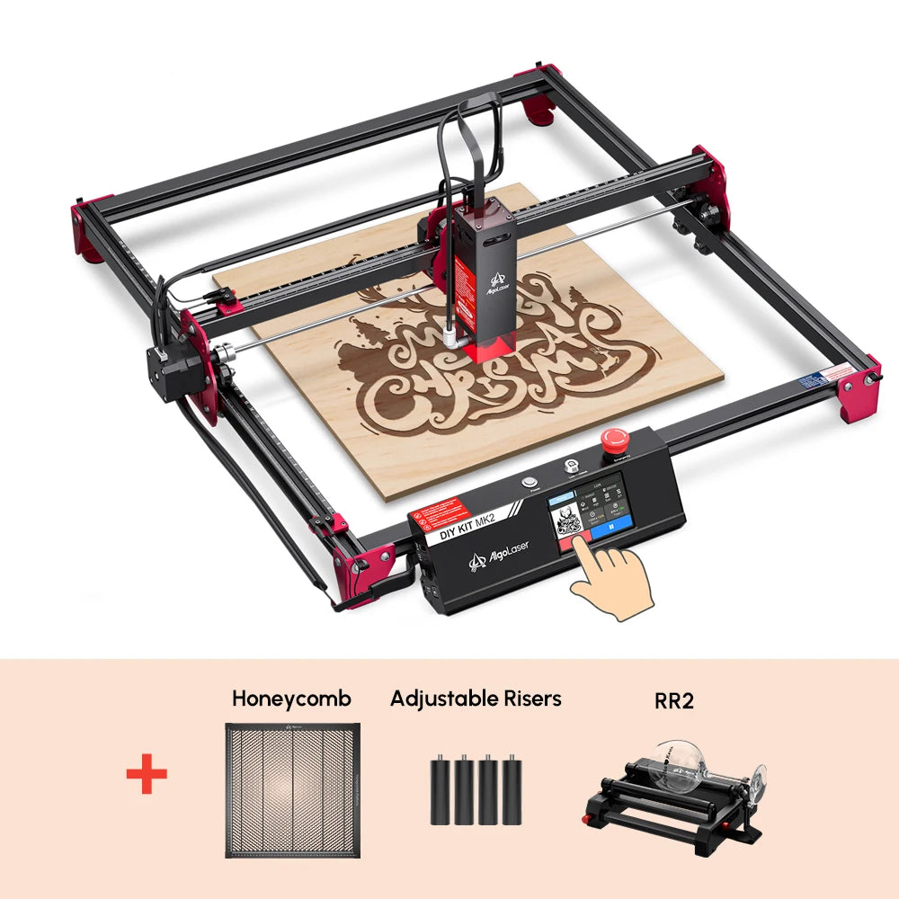 AlgoLaser Laser Engraver DIY MK2 10W 3.5” Color Touch Screen App Offline Control DIY Engraver Tool for Metal/Glass/Wood Engrave - QUORE