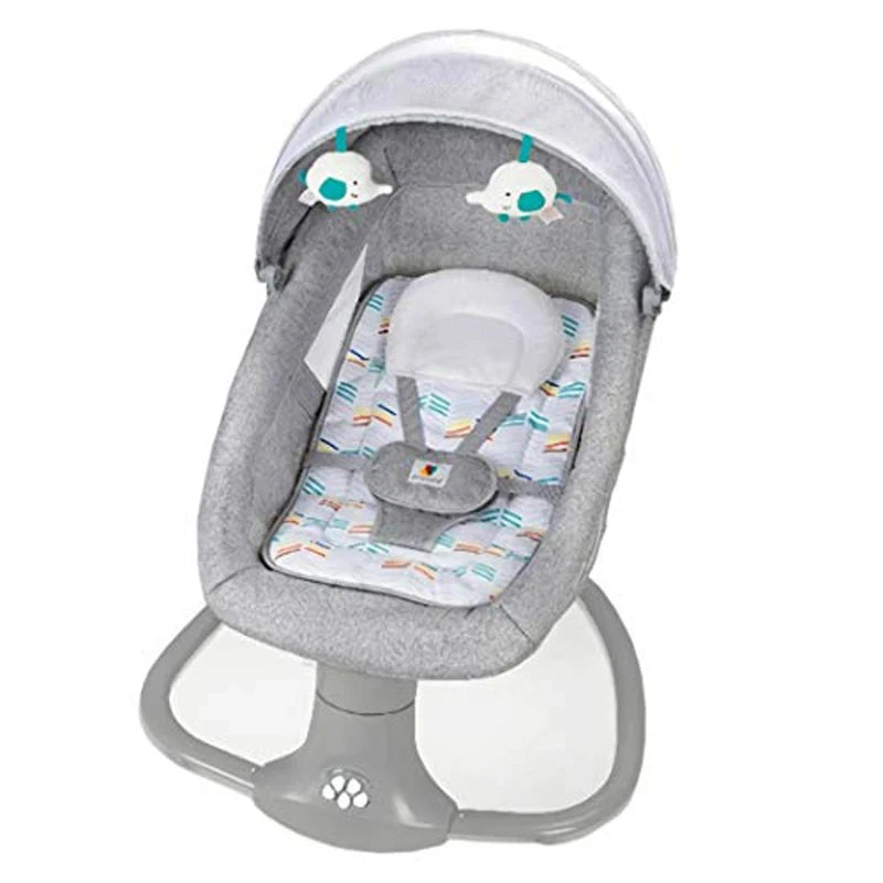 Elektrische Wipstoel Baby - Schommelstoel - Schommelwieg met Muziek en Bluetooth - 67x76x81cm - Comfortabele Elektrische Baby Swing - Grijs