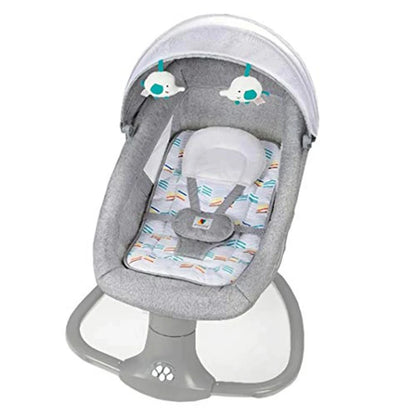 Elektrische Wipstoel Baby - Schommelstoel - Schommelwieg met Muziek en Bluetooth - 67x76x81cm - Comfortabele Elektrische Baby Swing - Grijs
