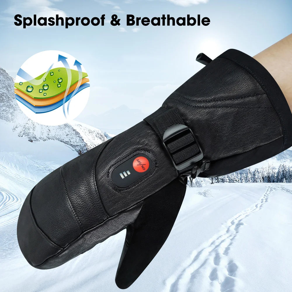 Heated Gloves - Electric Gloves - Heated Mittens - Unisex Heated Gloves - Battery Heated Gloves - Electric Mittens - Carbon Fiber Heating 3 Shift Temperatures - Small