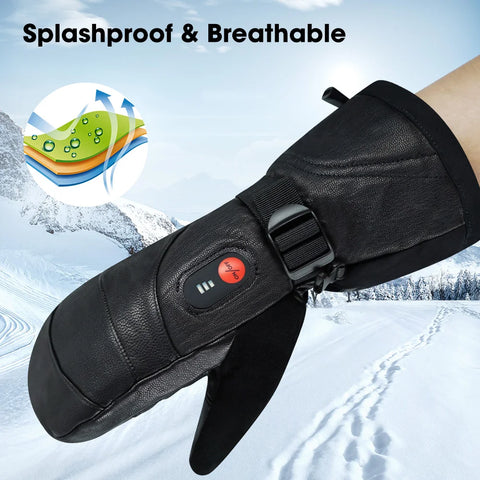 Heated Gloves - Electric Gloves - Heated Mittens - Unisex Heated Gloves - Battery Heated Gloves - Electric Mittens - Carbon Fiber Heating 3 Shift Temperatures - Medium